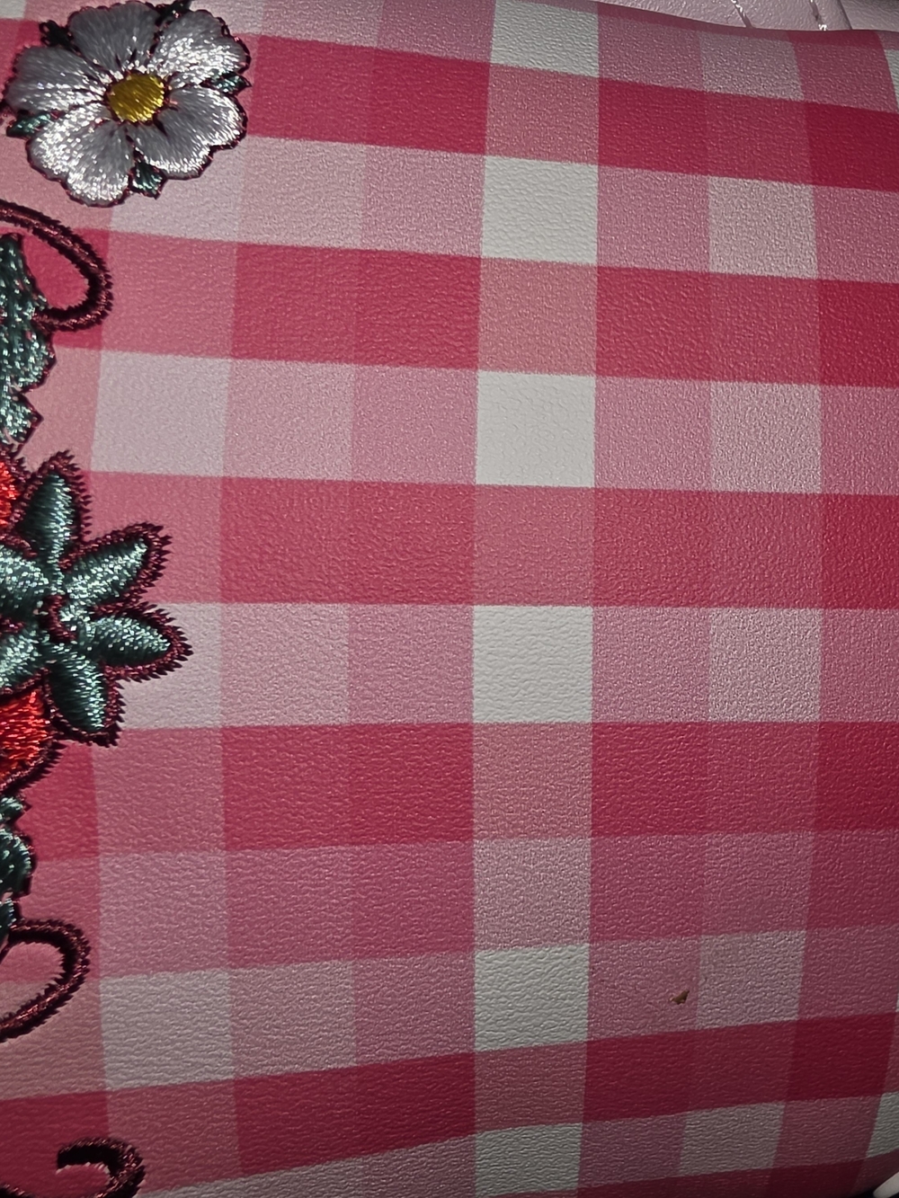 Loungefly Pink Gingham & Denim Strawberry Shortcake Mini Backpack - Picture 3 of 4